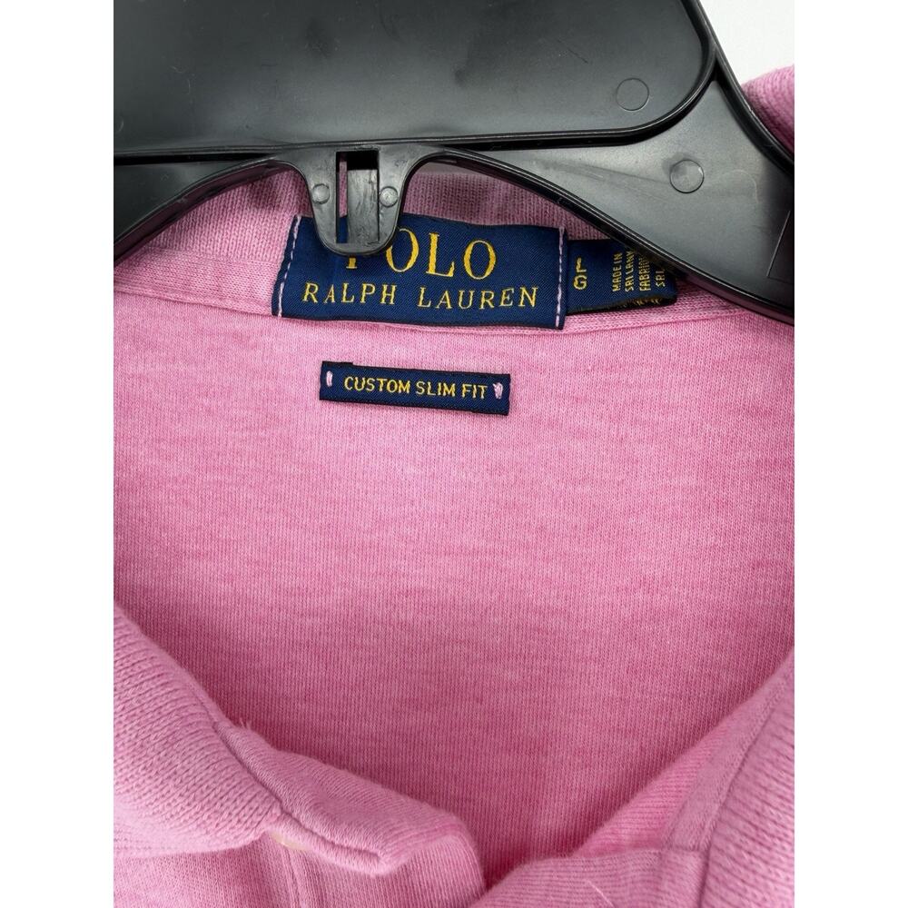 Polo Ralph Lauren - Custom Slim Fit - Light Pink Cotton Polo Shirt - Large - Picture 2 of 5